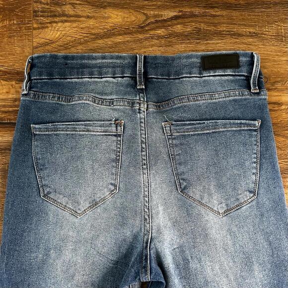 NICOLE MILLER High Rise Soho Slim Straight Cut off Jeans Washed Blue Sz 4 EUC - Picture 9 of 14